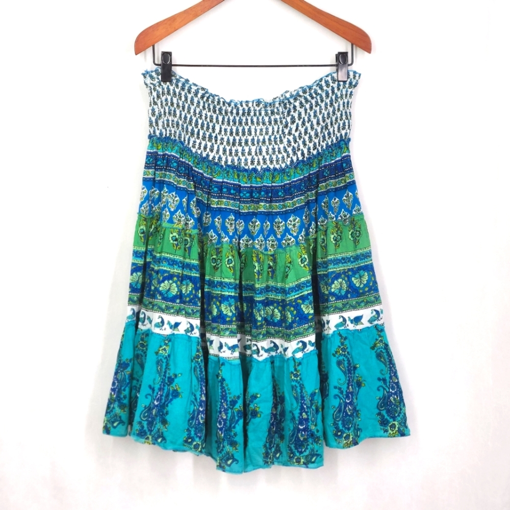 Cache Blue Skirt, Multi-patterned, Size XS Women